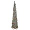 NorthLight 34720122 6 ft. Pre-Lit Silver Tinsel Pop-Up Artificial Christmas Tree - Warm White LED Lights